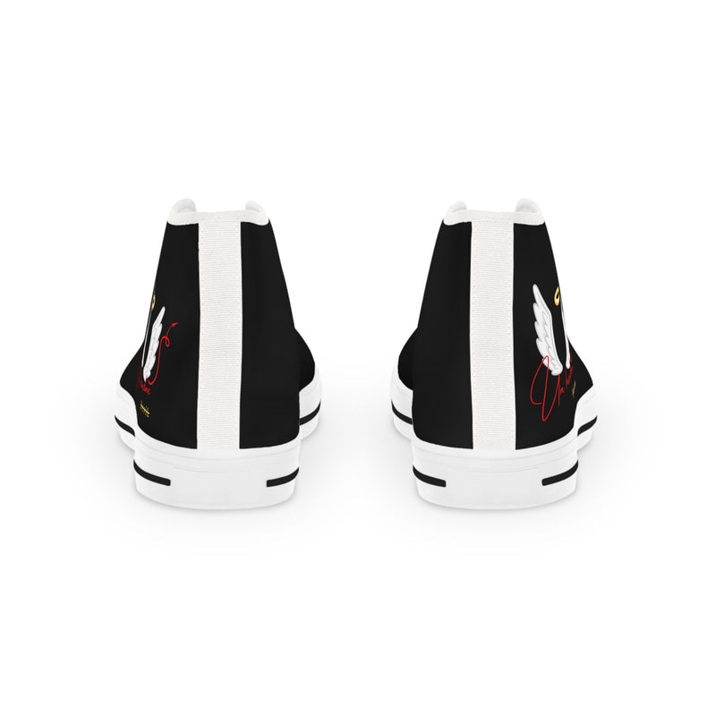 Men's High Top Black Sneakers Halo Wing's Unhand Me Devil