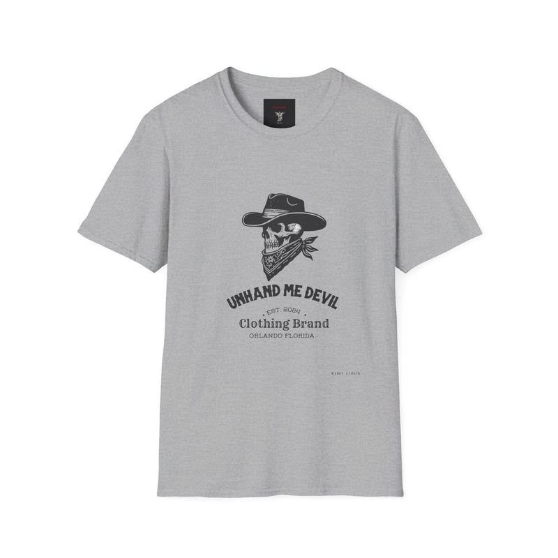Male Softstyle T-Shirt Unhand Me Devil