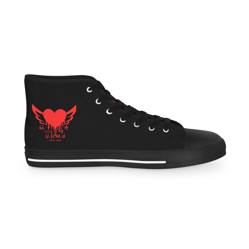 Men's Black High Top Sneakers Uhand Me Devil