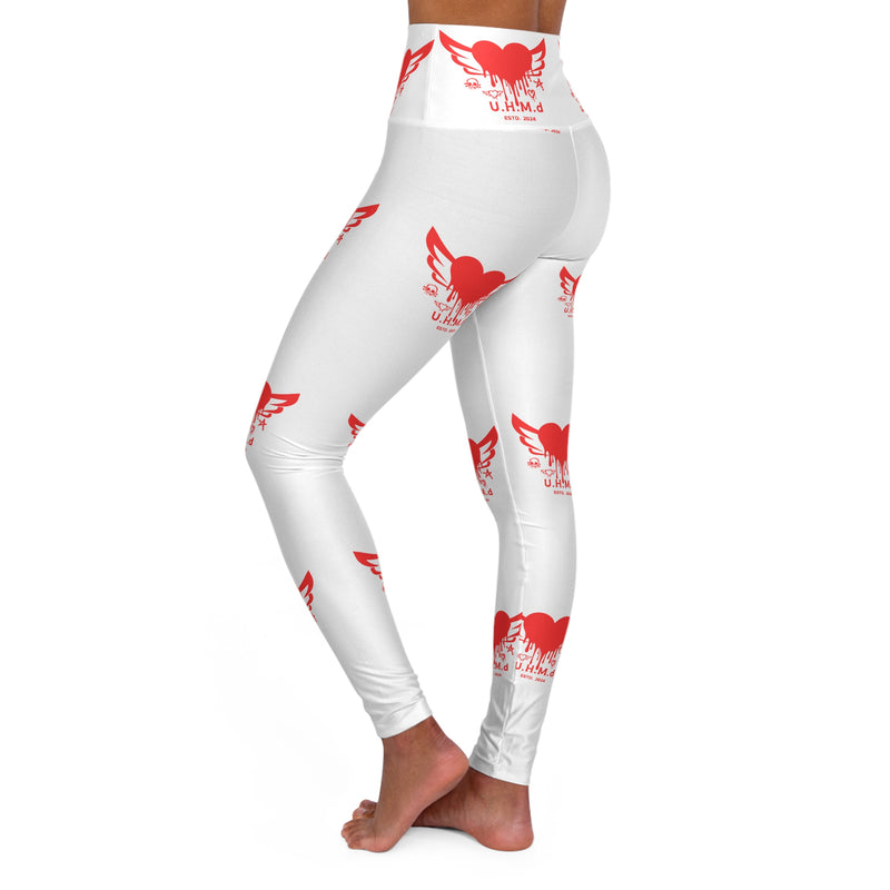 High Waisted White Leggings Unhand Me Devil