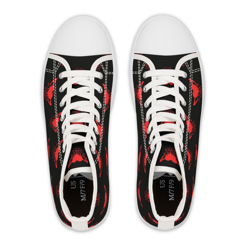 Women's High Top Heart Sneakers Unhand Me Devil