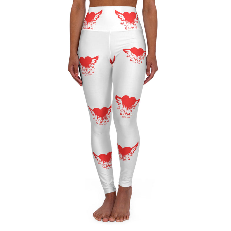 High Waisted White Leggings Unhand Me Devil