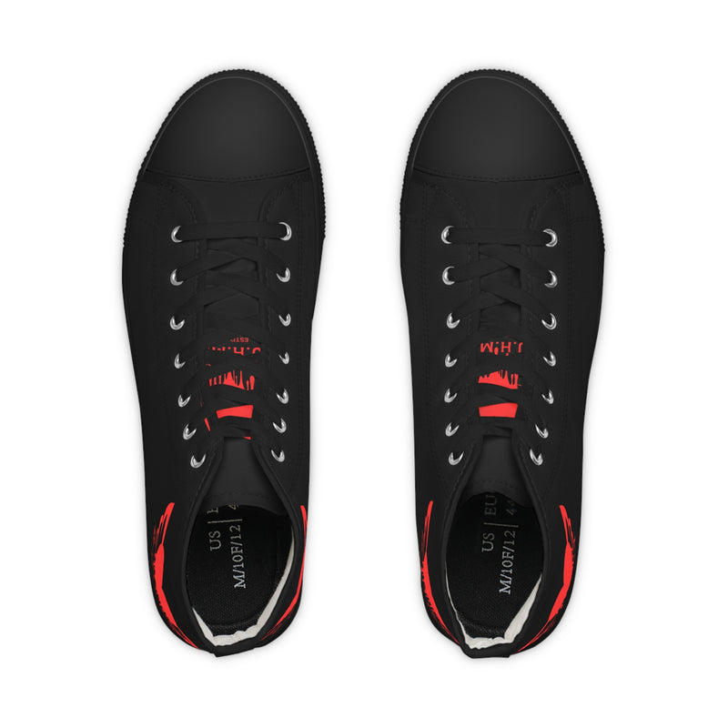 Men's Black High Top Sneakers Uhand Me Devil