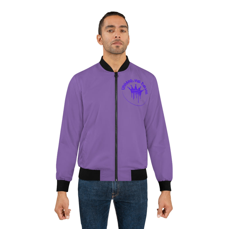 Unhand Me Devil Bomber Jacket for Men - Stylish Purple Outerwear