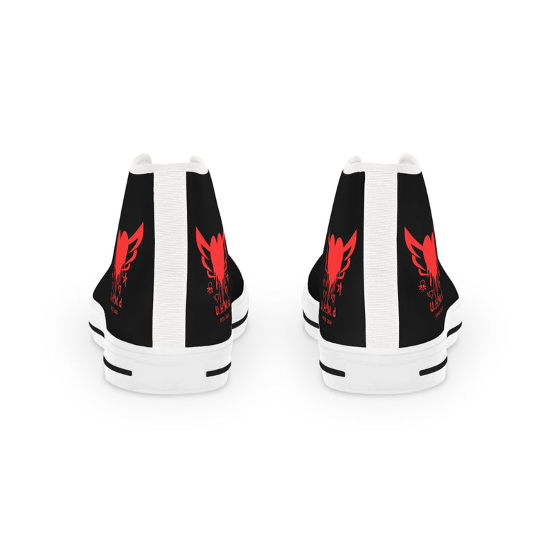 Men's Black High Top Sneakers Uhand Me Devil