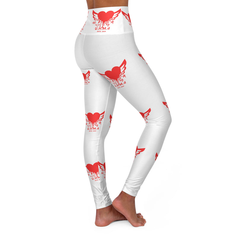 High Waisted White Leggings Unhand Me Devil