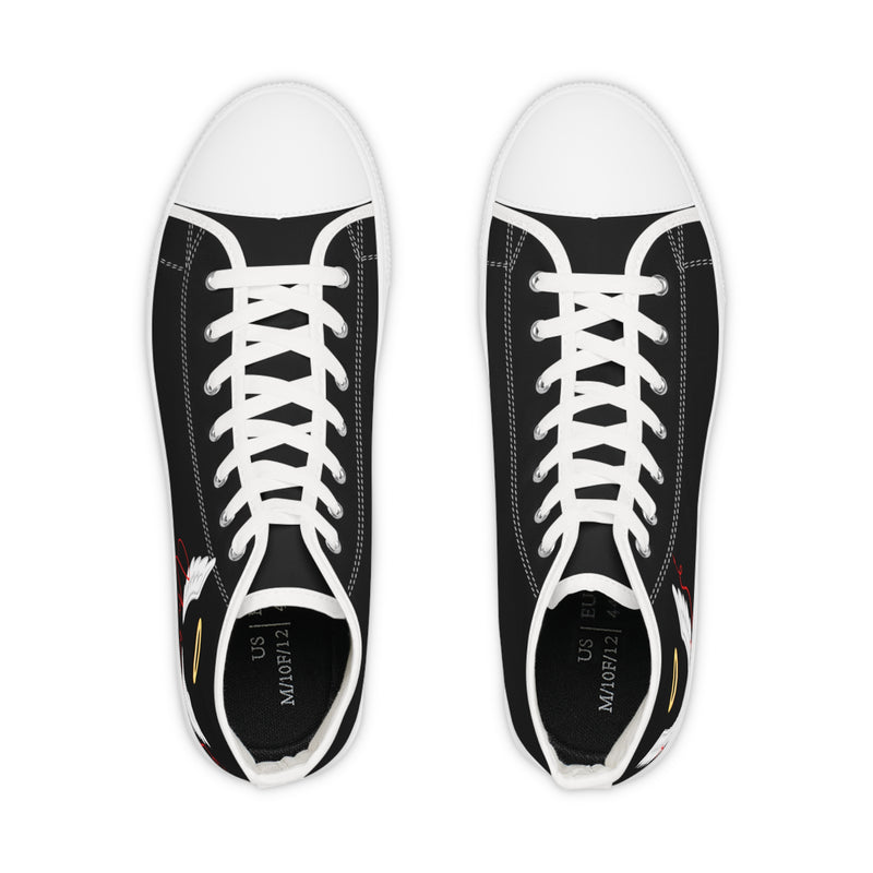 Men's High Top Black Sneakers Halo Wing's Unhand Me Devil