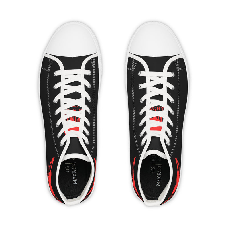 Men's Black High Top Sneakers Uhand Me Devil