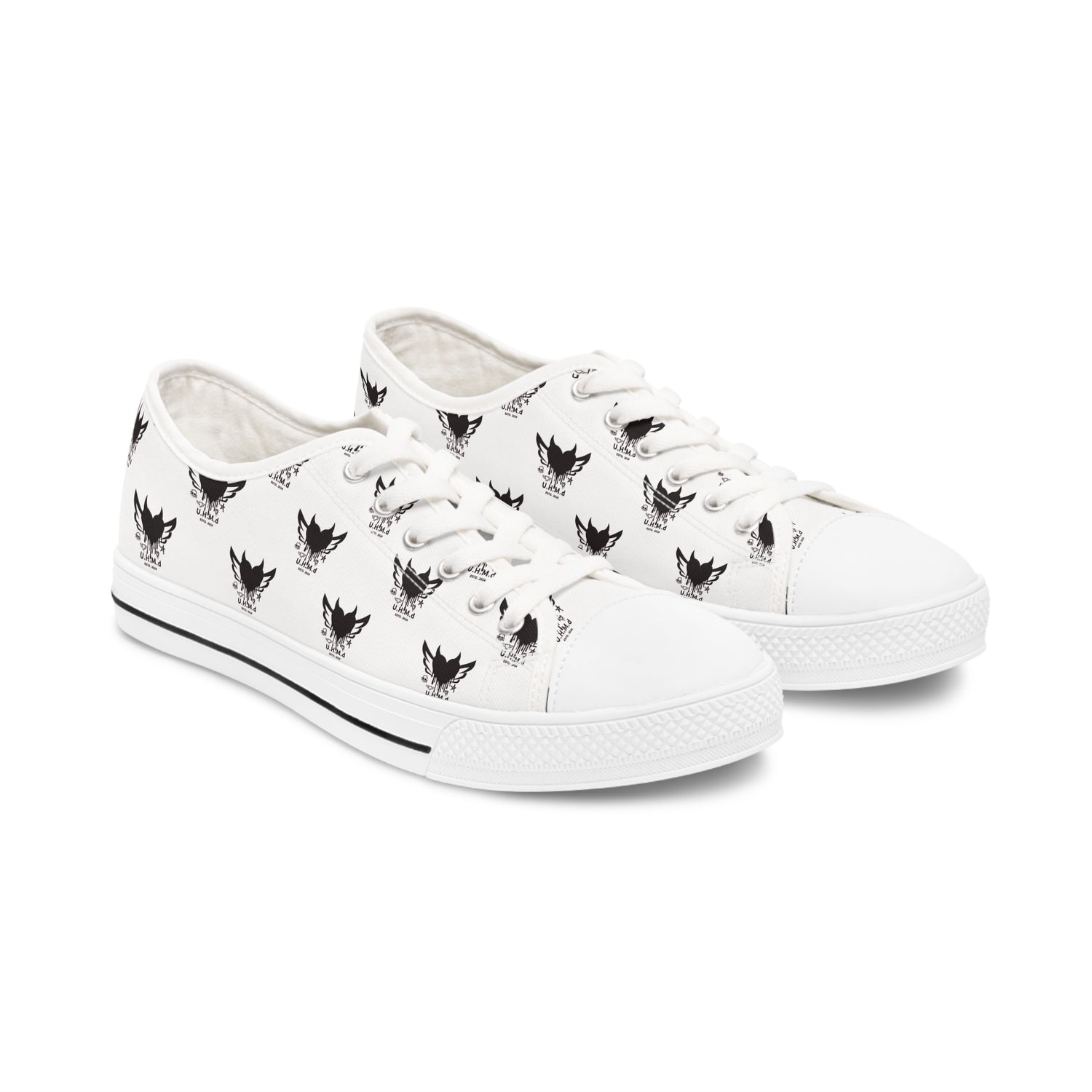 Women's Low Top Heart Sneakers Unhand Me Devil