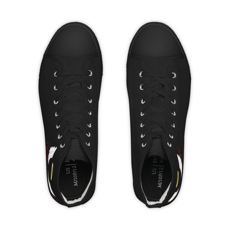 Men's High Top Black Sneakers Halo Wing's Unhand Me Devil