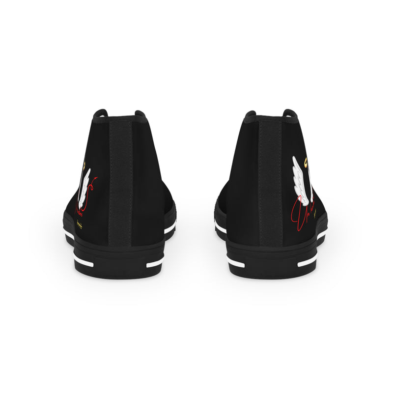 Men's High Top Black Sneakers Halo Wing's Unhand Me Devil
