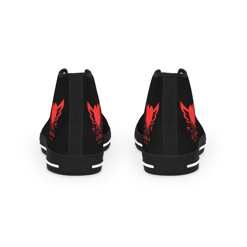 Men's Black High Top Sneakers Uhand Me Devil