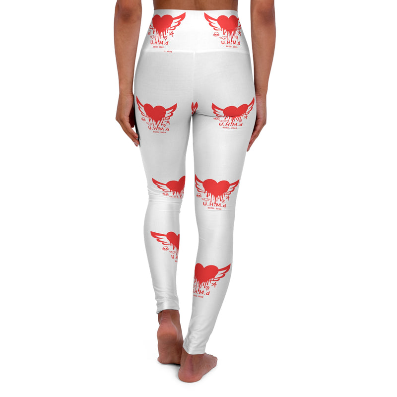 High Waisted White Leggings Unhand Me Devil