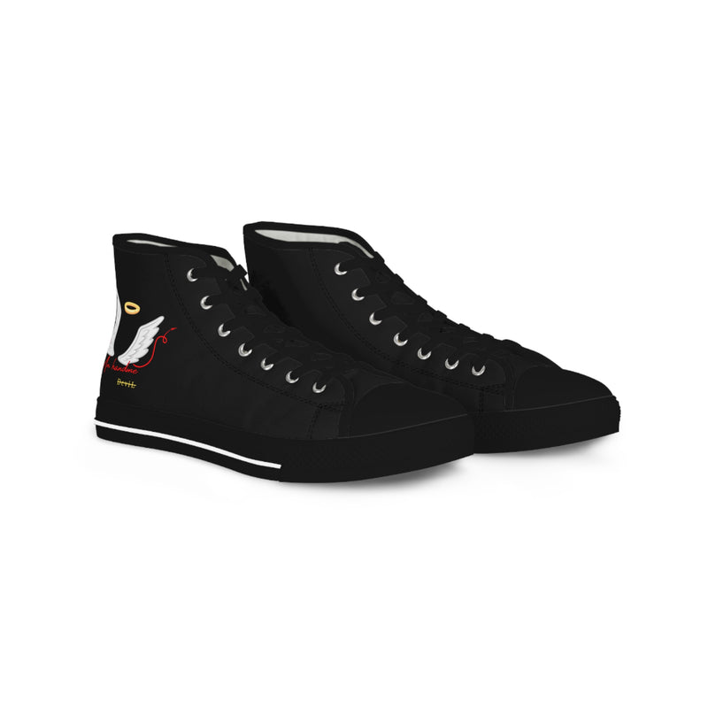 Men's High Top Black Sneakers Halo Wing's Unhand Me Devil