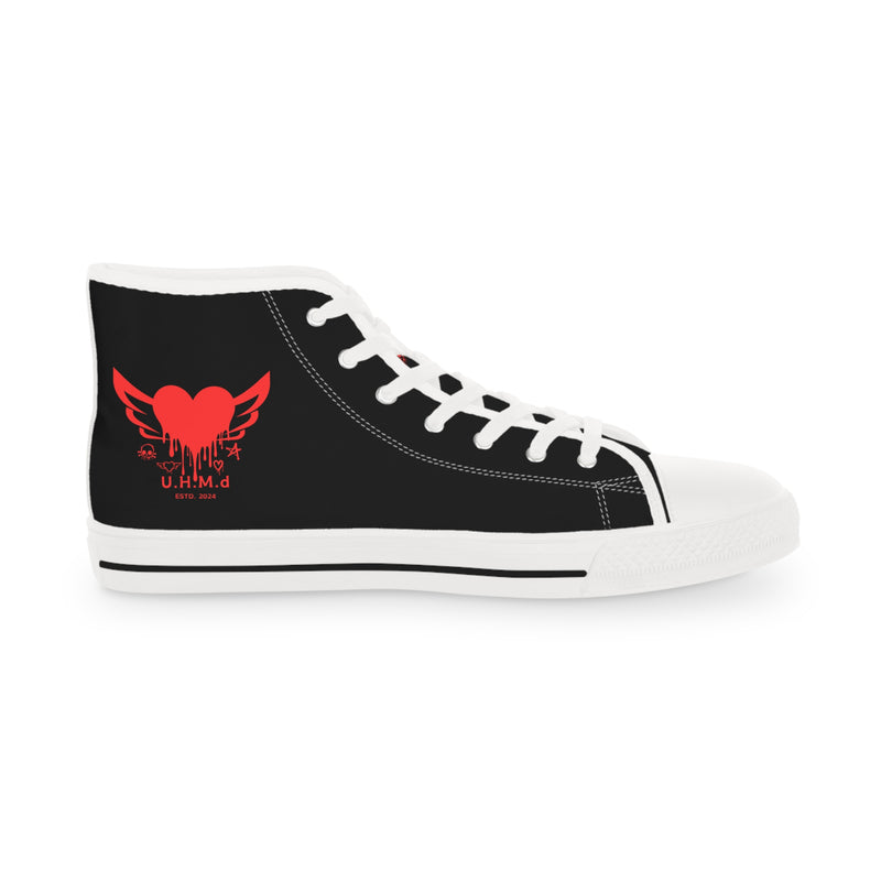 Men's Black High Top Sneakers Uhand Me Devil
