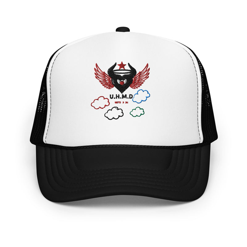 Foam trucker Embroidery Hat Unhand Me Devil Heart In Thee Clouds