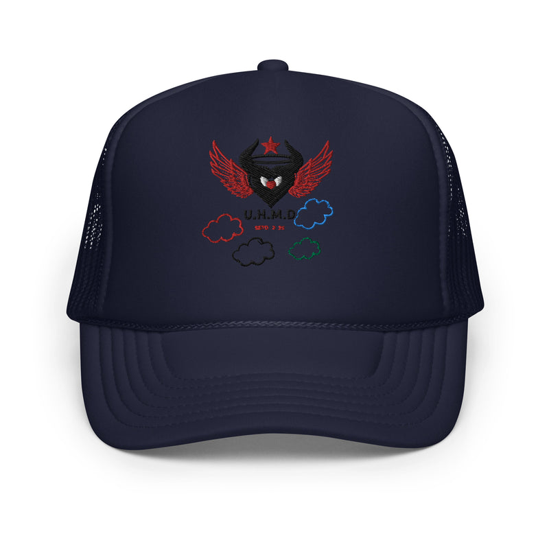 Foam trucker Embroidery Hat Unhand Me Devil Heart In Thee Clouds