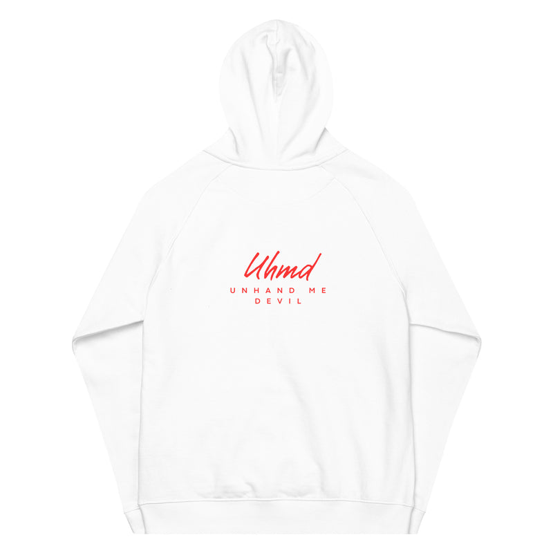 Women's eco raglan hoodie Unhand Me Devil