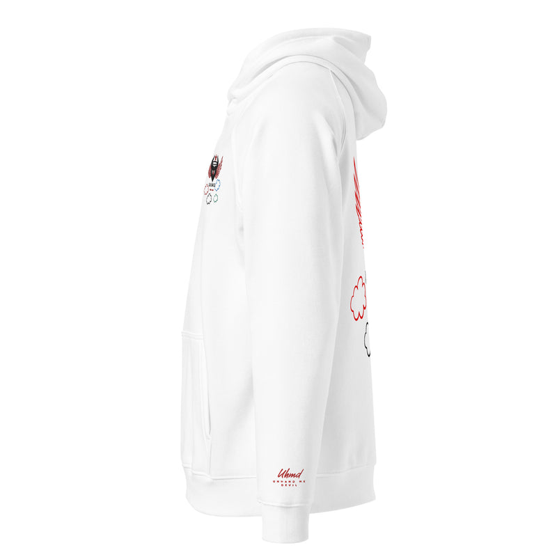 Women's eco raglan hoodie Unhand Me Devil Heart Clouds