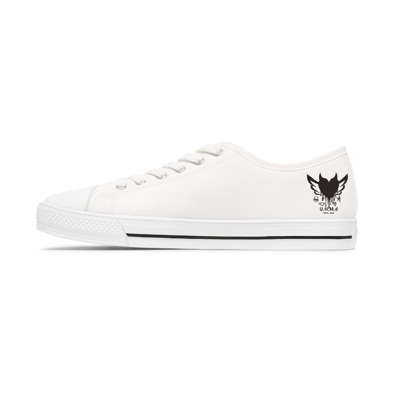 Women's Low Top Heart Sneakers Unhand Me Devil