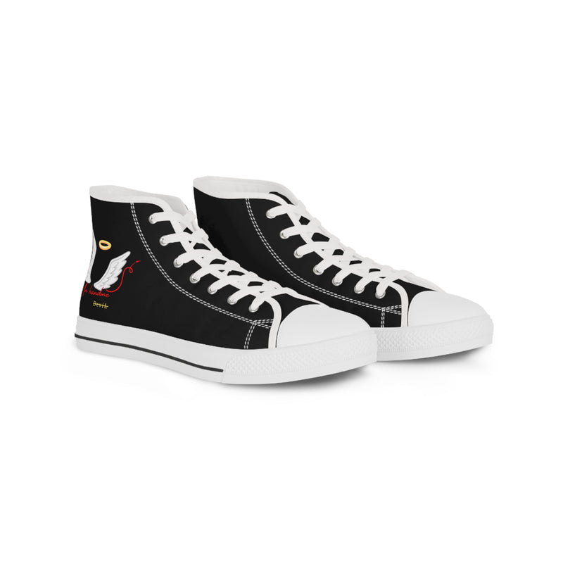 Men's High Top Black Sneakers Halo Wing's  Unhand Me Devil