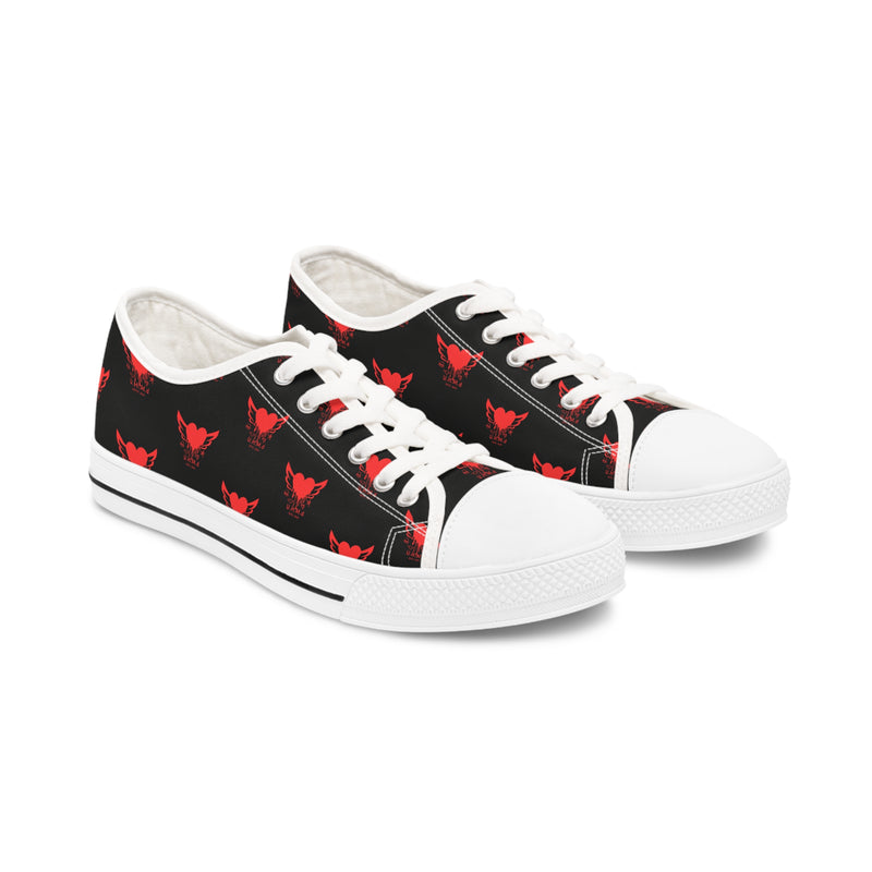 Women's Low Top Heart Sneakers Unhand Me Devil