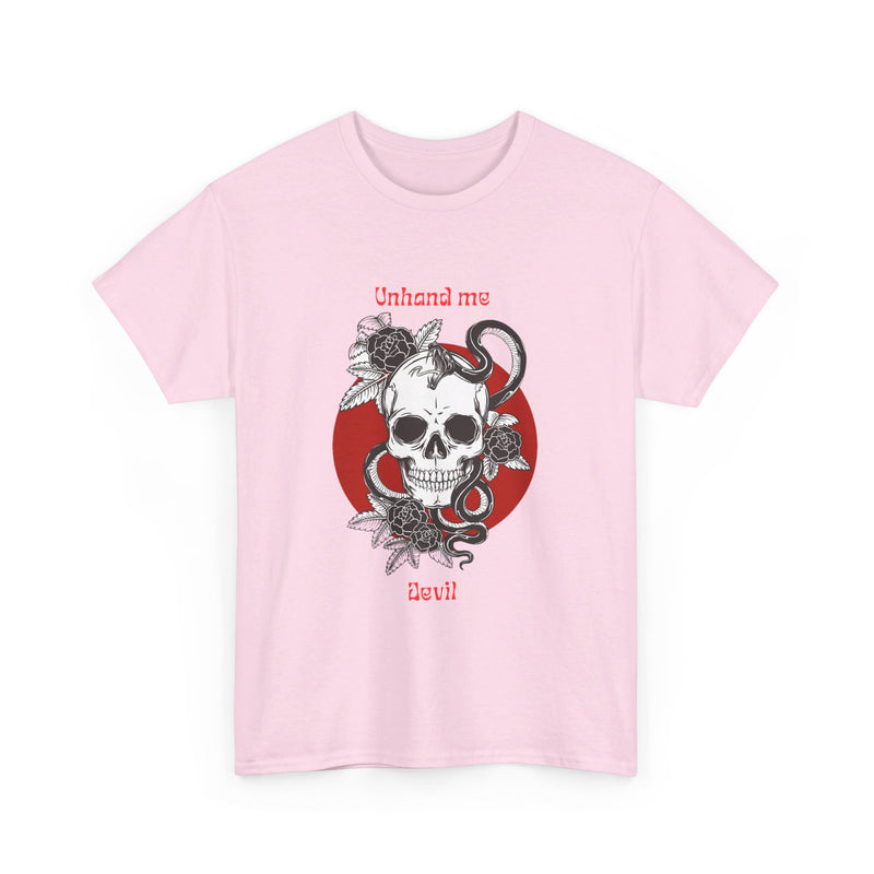 Women's  Unhand Me Devil Mr, Skull tee