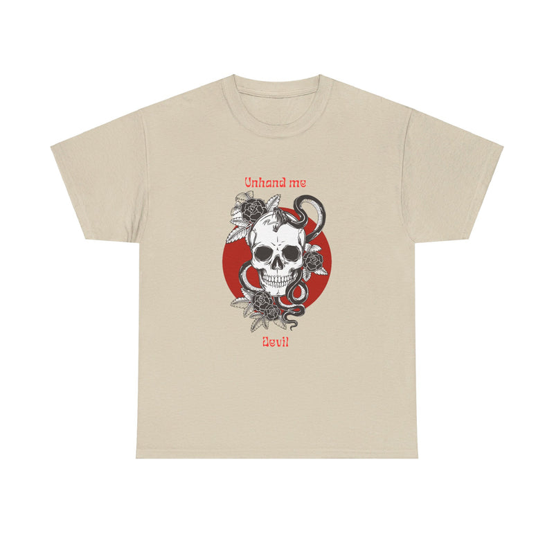 Women's  Unhand Me Devil Mr, Skull tee