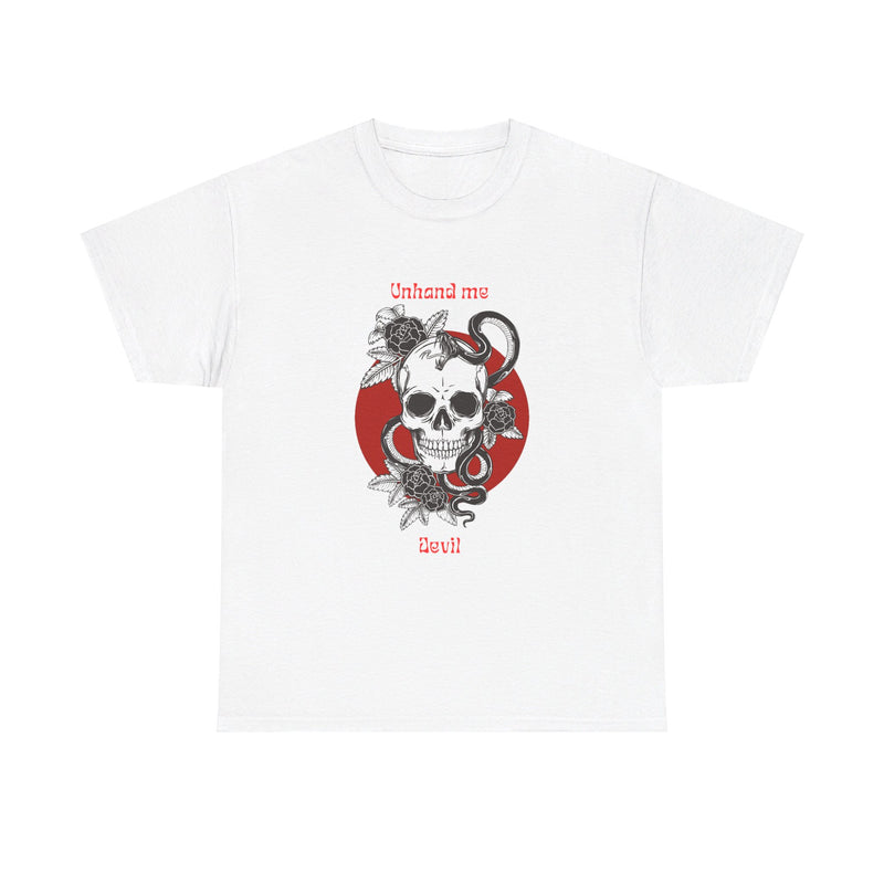 Women's  Unhand Me Devil Mr, Skull tee