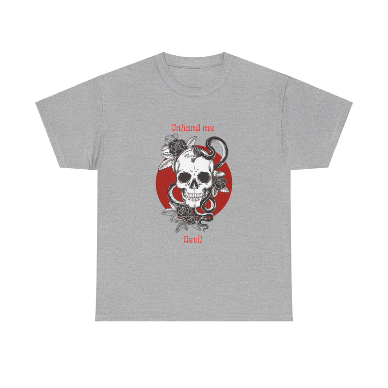 Women's  Unhand Me Devil Mr, Skull tee