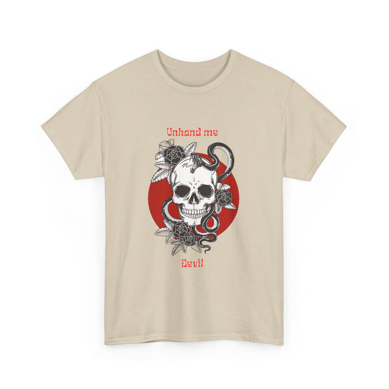 Women's  Unhand Me Devil Mr, Skull tee