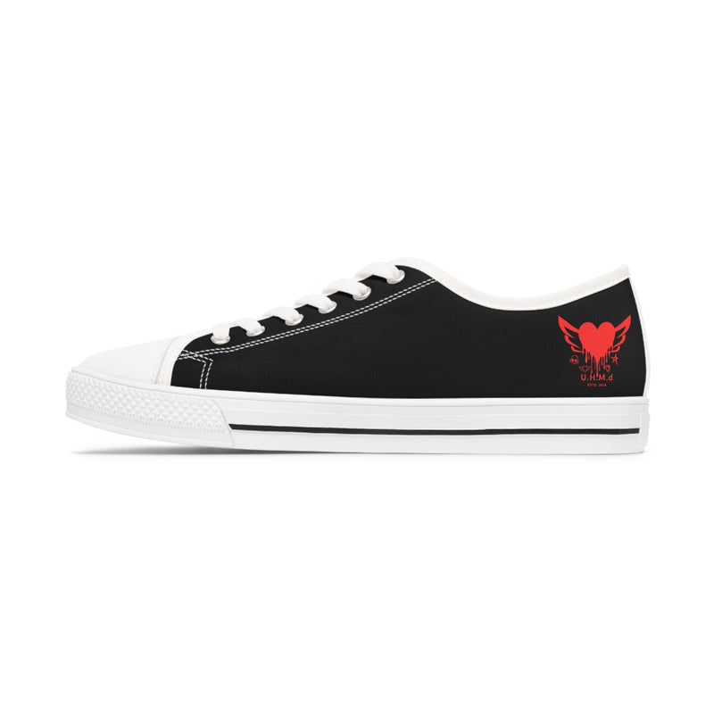 Women's Low Top Heart Sneakers Unhand Me Devil