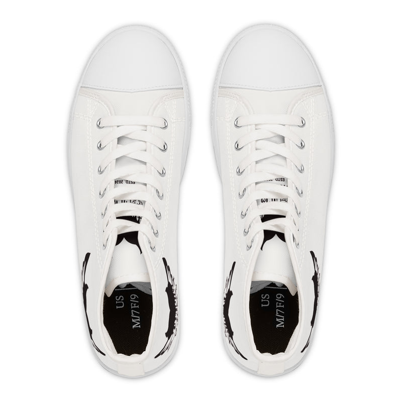 Women's High Top White Sneakers Unhand Me Devil