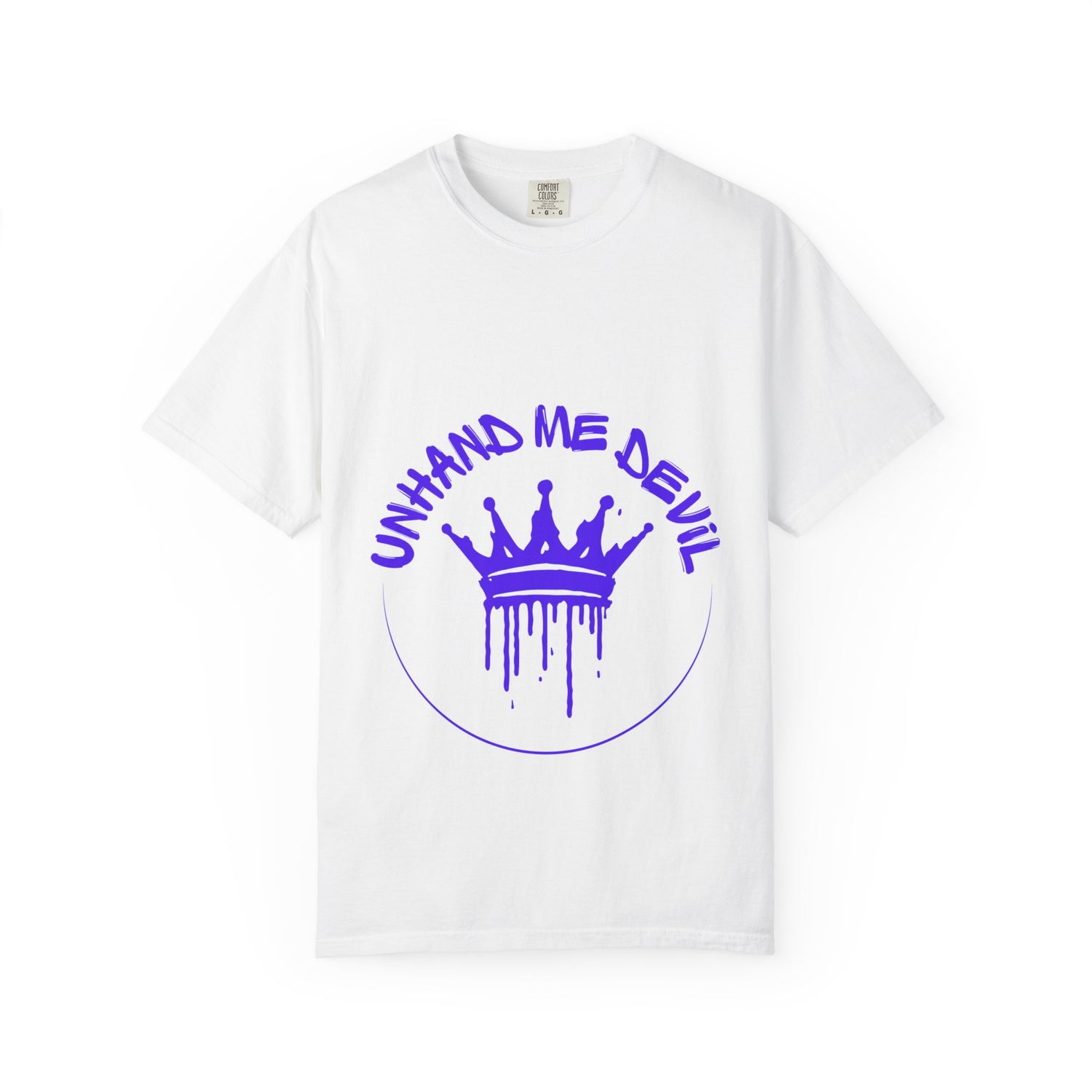 Unisex Garment-Dyed T-shirt with 'Unhand Me Devil' Graphic - Trendy Streetwear