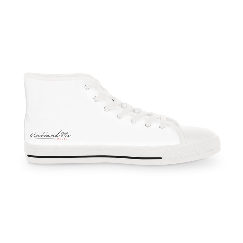 Men's White  High Top Angel Wings Sneakers Unhand Me Devil