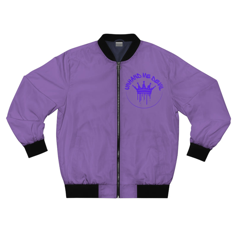 Unhand Me Devil Bomber Jacket for Men - Stylish Purple Outerwear
