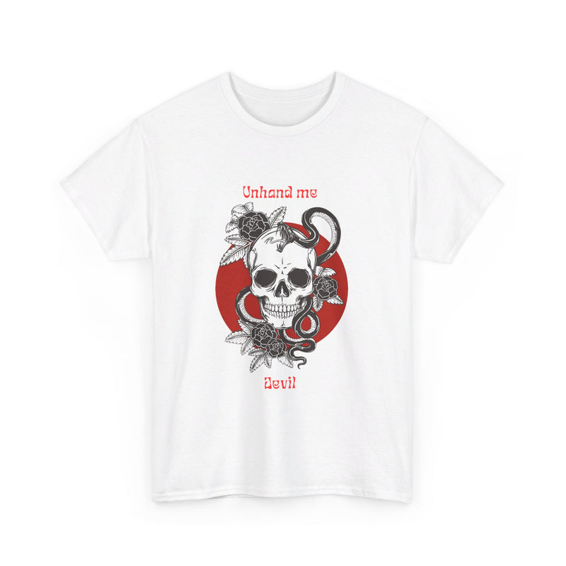 Women's  Unhand Me Devil Mr, Skull tee