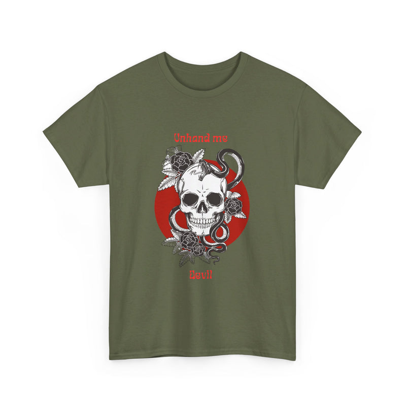 Women's  Unhand Me Devil Mr, Skull tee