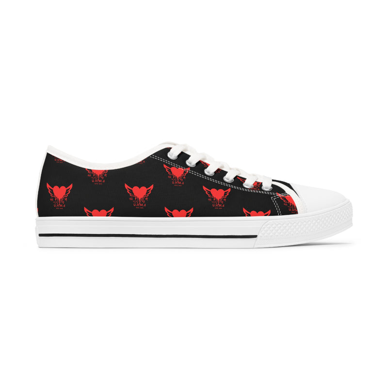 Women's Low Top Heart Sneakers Unhand Me Devil