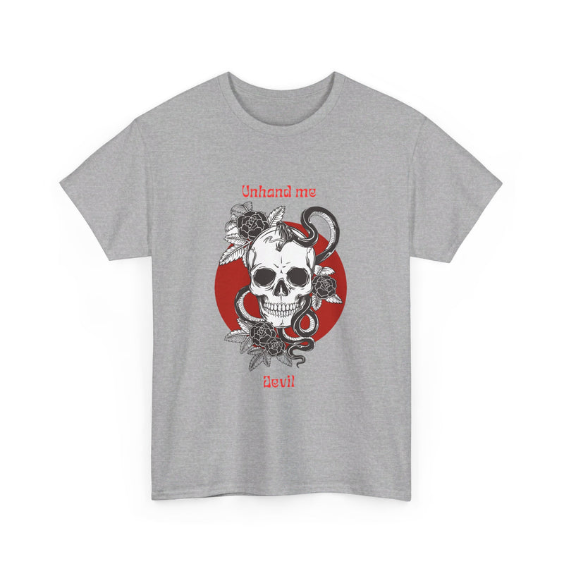 Women's  Unhand Me Devil Mr, Skull tee