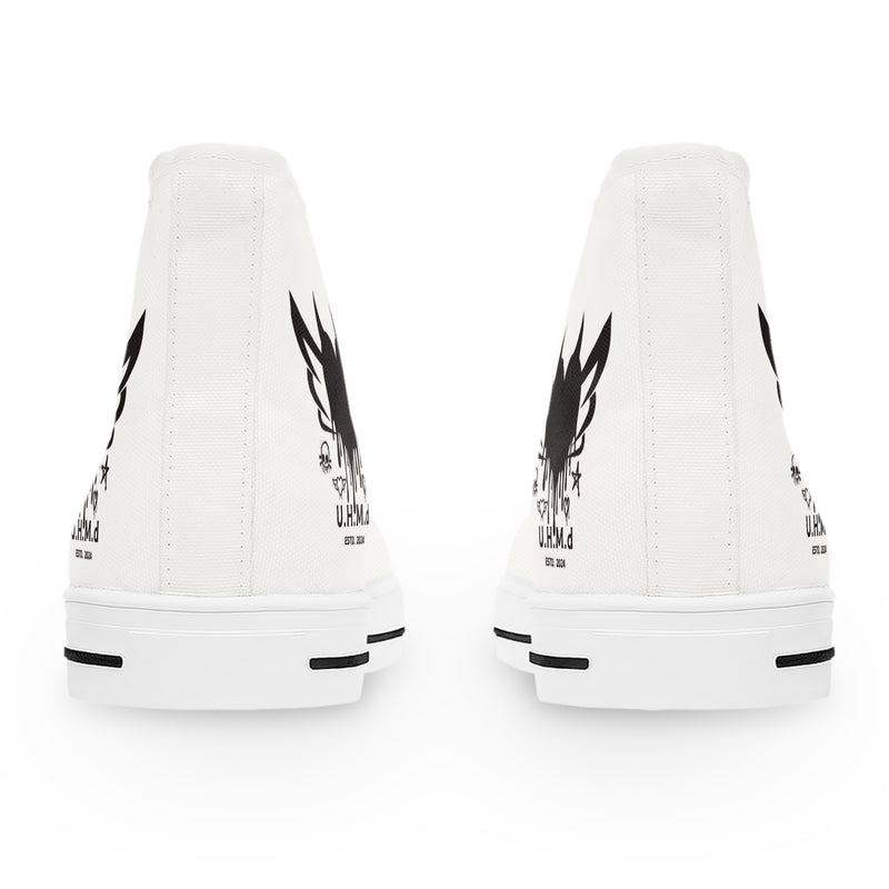 Women's High Top White Sneakers Unhand Me Devil