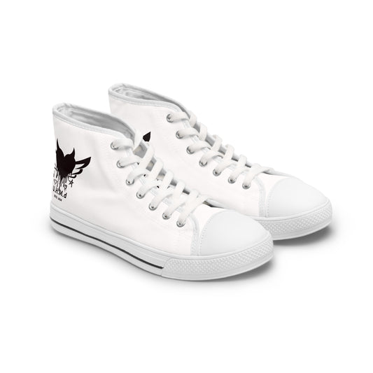 Women's High Top White Sneakers Unhand Me Devil