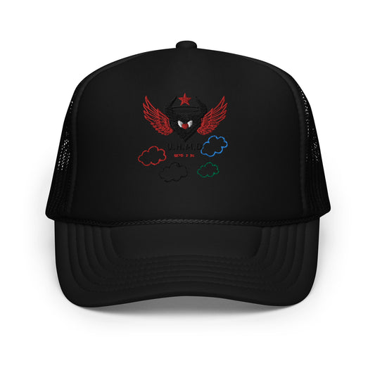 Foam trucker Embroidery Hat Unhand Me Devil Heart In Thee Clouds