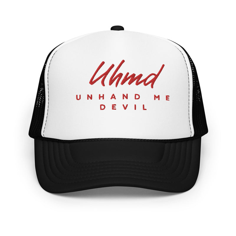 Foam trucker Hat Red Stitch Unhand Me Devil