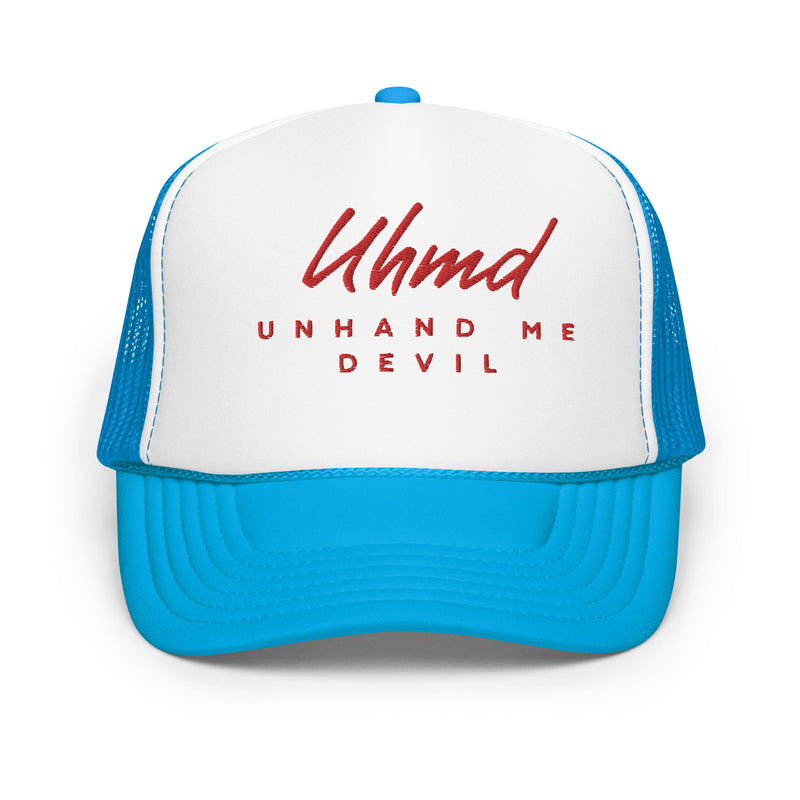 Foam trucker Hat Red Stitch Unhand Me Devil