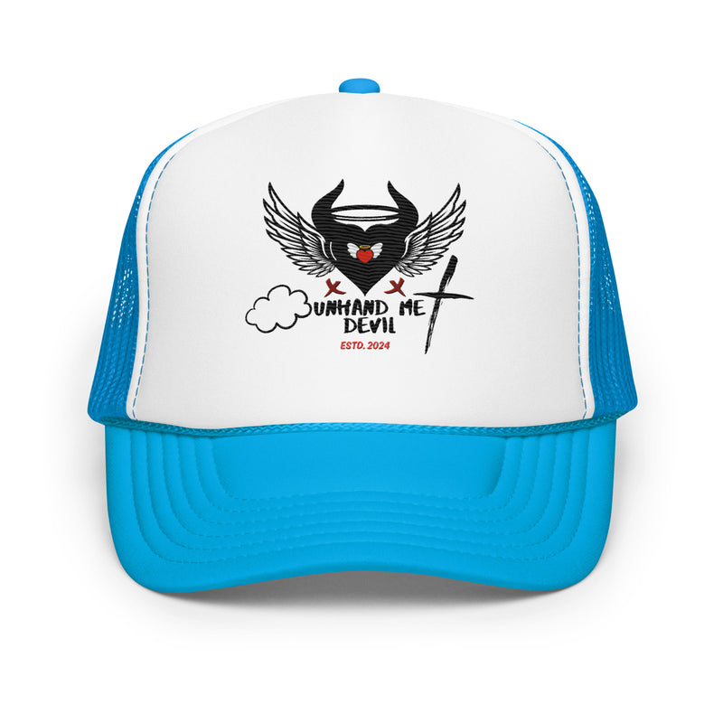 Foam Trucker Hat Unhand Me Devil Cross Heart