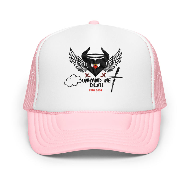 Foam Trucker Hat Unhand Me Devil Cross Heart