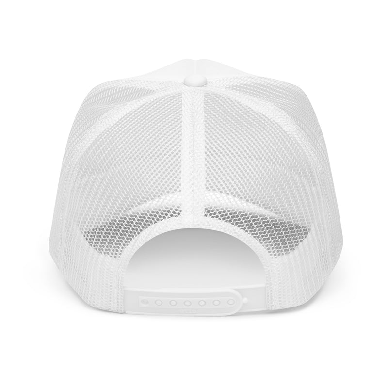 Foam trucker Hat white Stitch Unhand Me devil