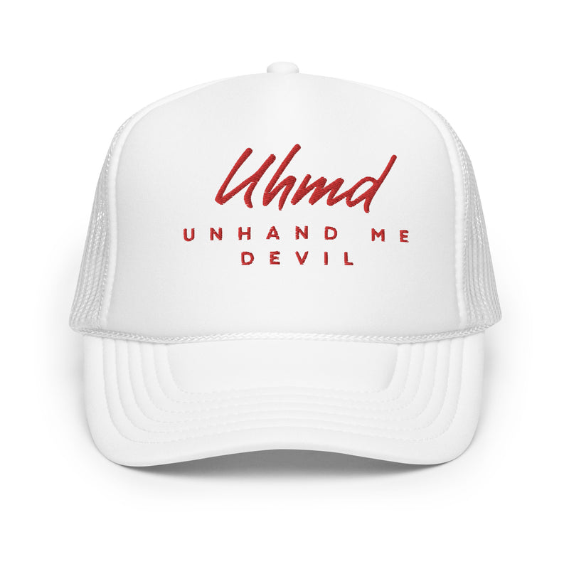 Foam trucker Hat Red Stitch Unhand Me Devil