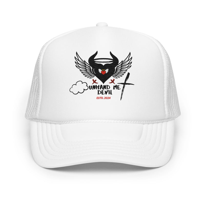 Foam Trucker Hat Unhand Me Devil Cross Heart